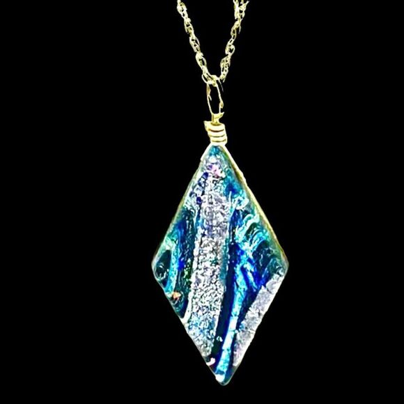 PC# 2 in 1 Reversible Sterling 925 Silver Necklace w/ Glass or Black Stone Penda - Picture 1 of 12